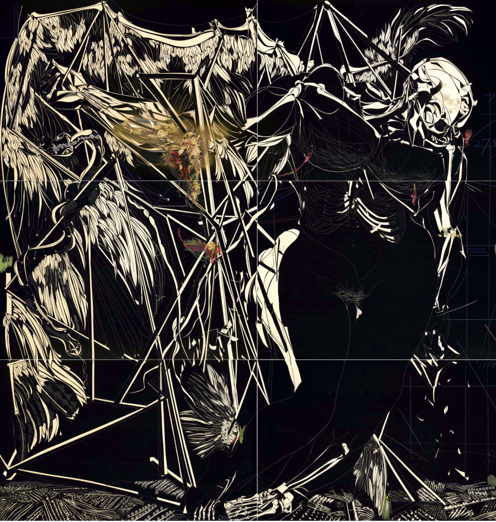 《伊卡洛斯 之三》 纸上综合材料 180X156cm 2020-2021年