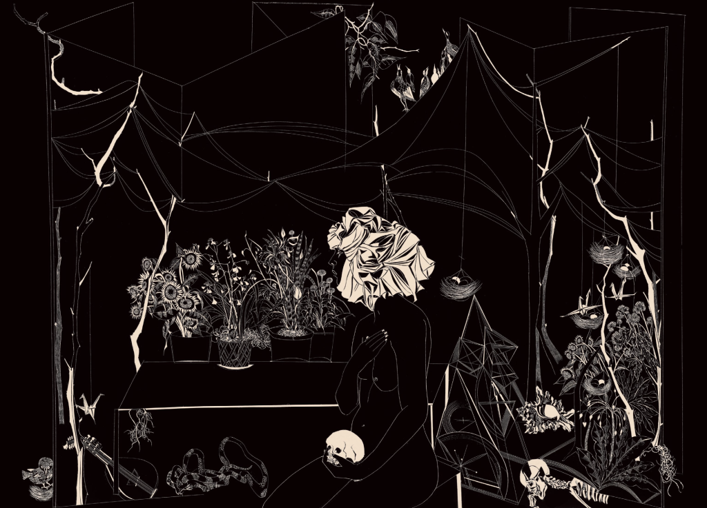 《夜如花的伤口之十》 70X50cm 2012年