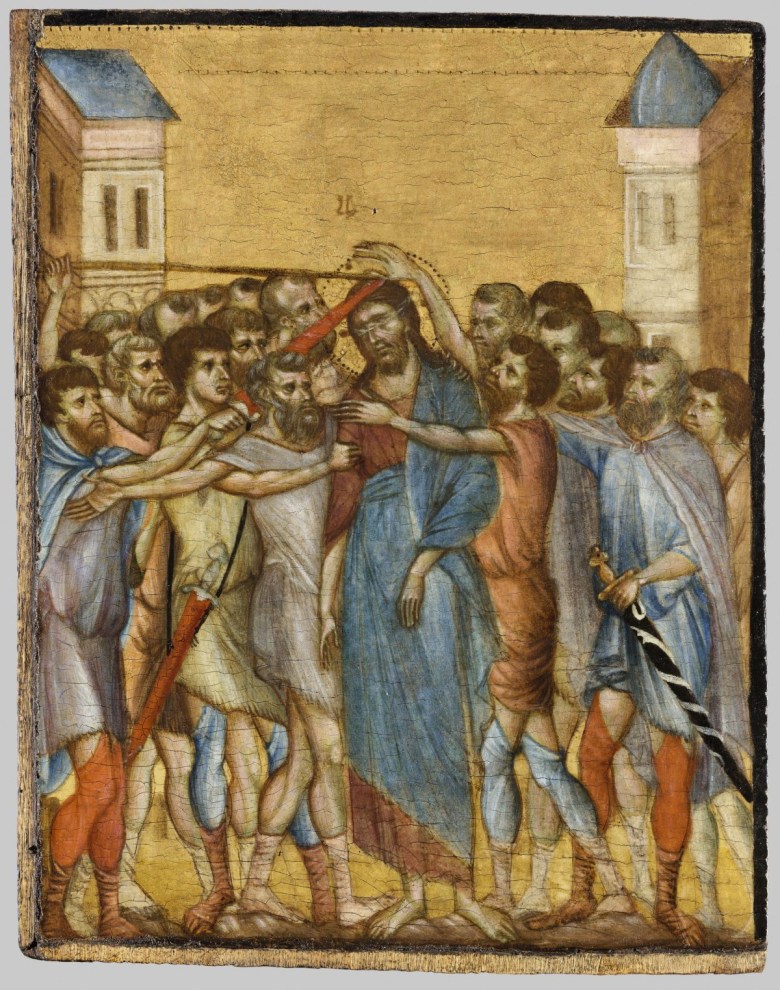 Cimabue, “Christ Mocked” (1285–90) (photo by Gabriel de Carvalho, courtesy the Louvre)