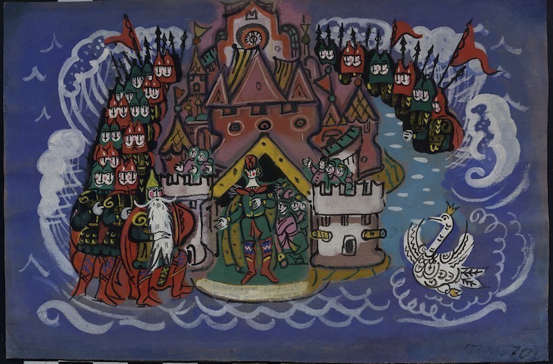 塔·阿·马弗利娜，《沙皇萨尔坦的故事》插图，1970年，全俄普希金博物馆藏