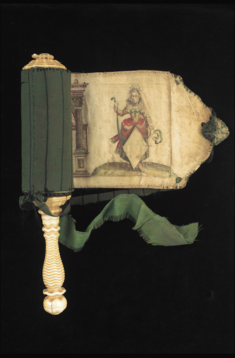 带有绿色丝绸的《以斯帖记》卷轴，1640年代