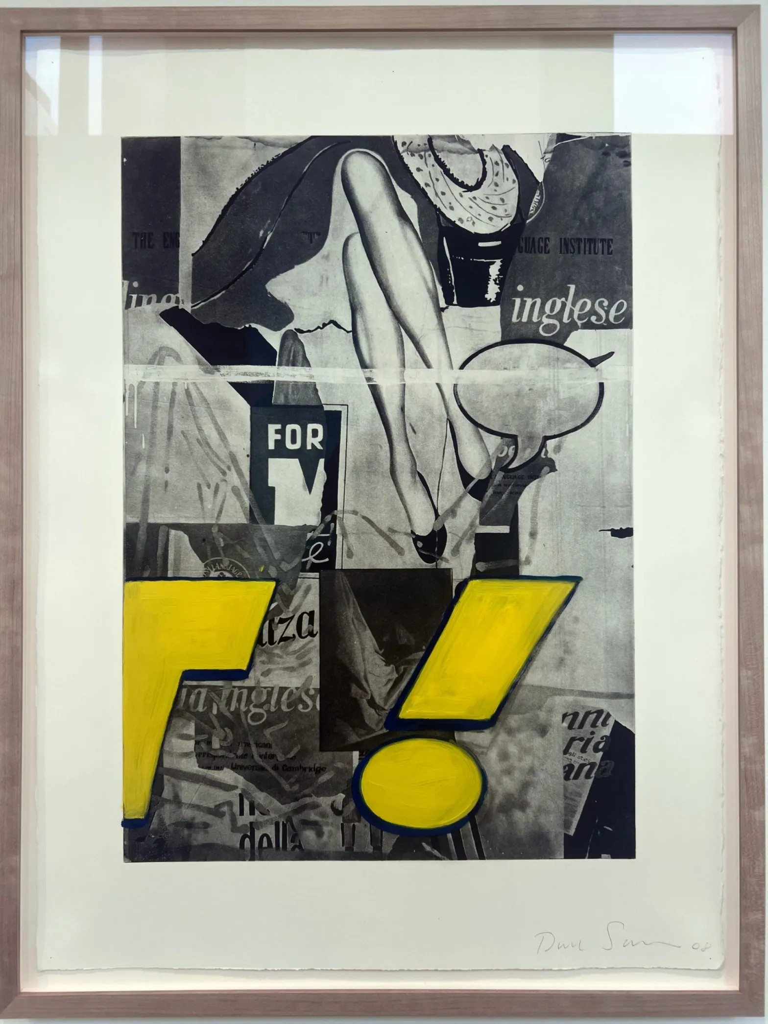 David Salle，“Untitled” (2008)，oil on lithograph on paper