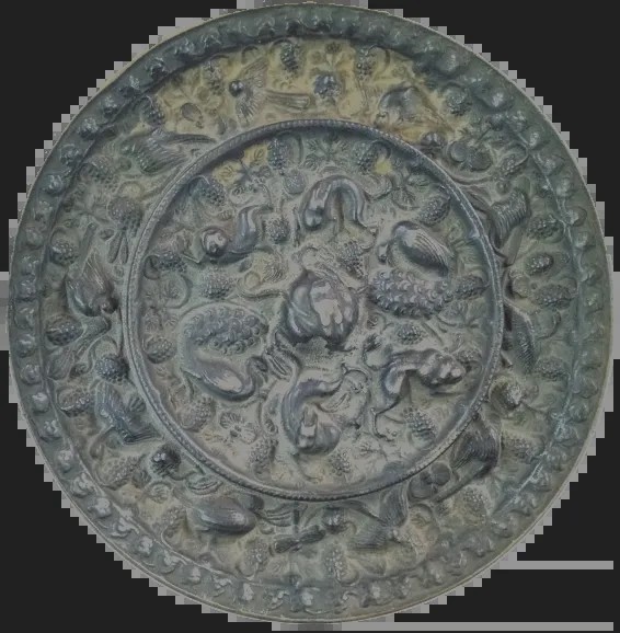 金 仿汉青盖龙虎对峙镜