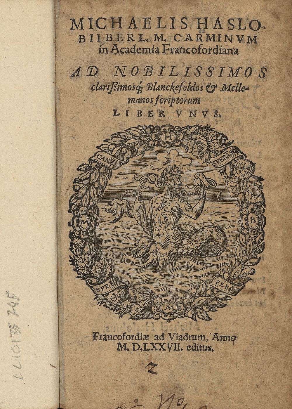 柏林的米夏埃尔·哈斯洛布于法兰克福学院为布兰克费尔德家族与梅莱曼家族所撰写的诗文集