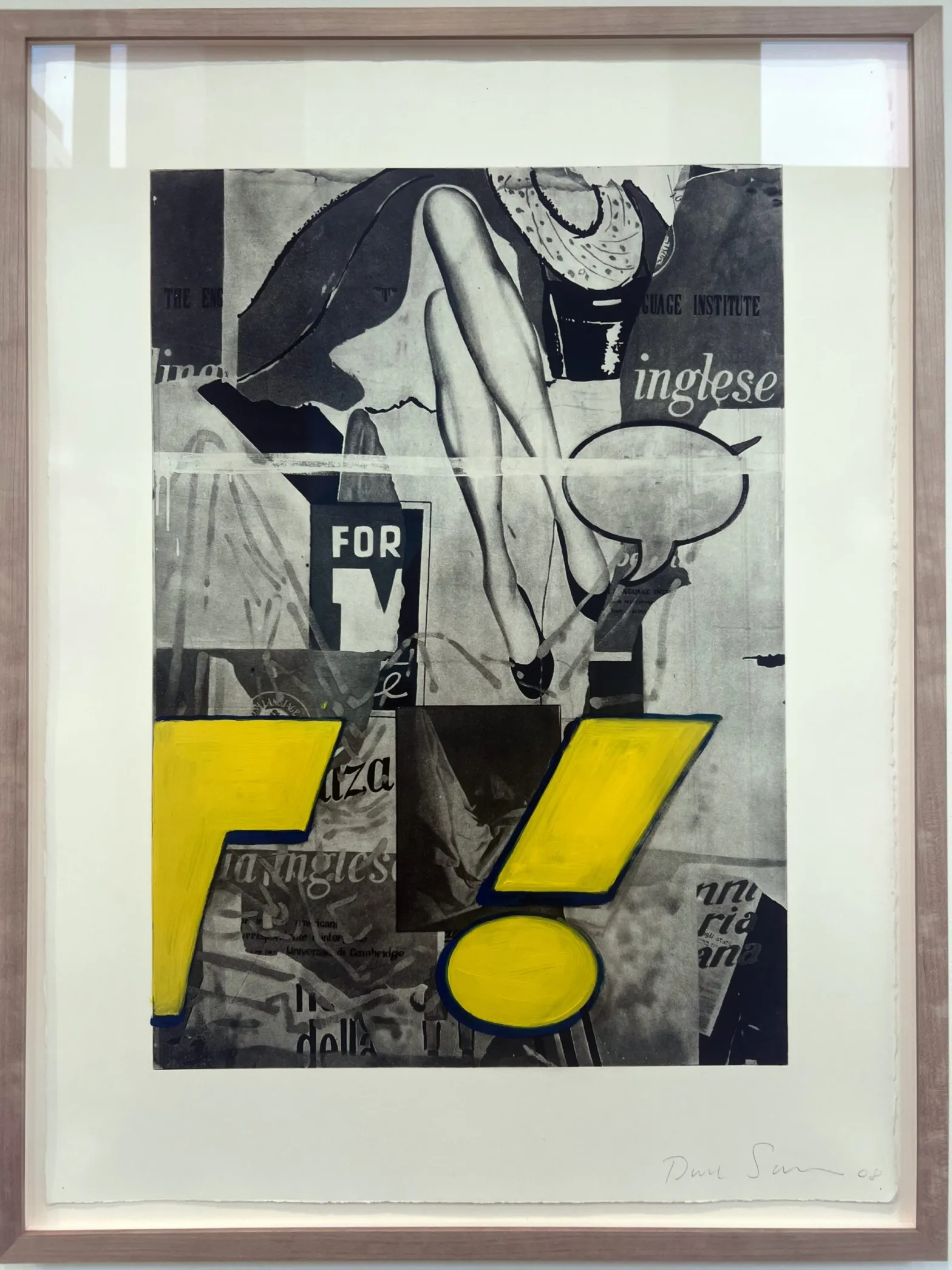 David Salle, “Untitled” (2008), oil on lithograph on paper