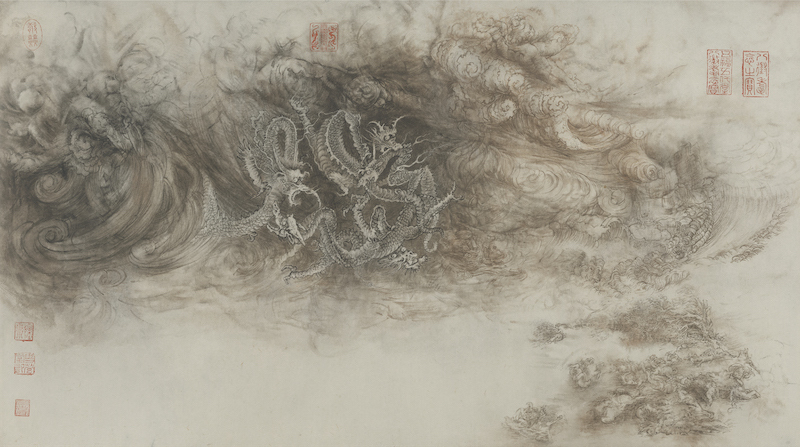 徐累《达芬奇与中国龙-3》 48x85cm 绢本 2024