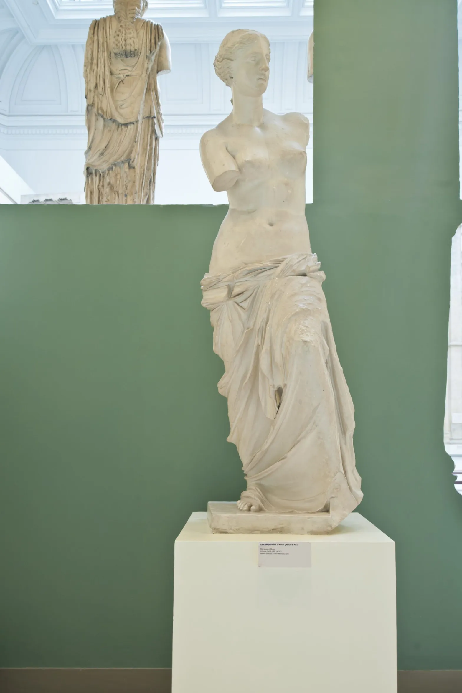 right: installation view of P. P. Caproni and Brother (cast maker), “Cast of Aphrodite of Melos” (c. 1895) (photo by Bryan Conley)