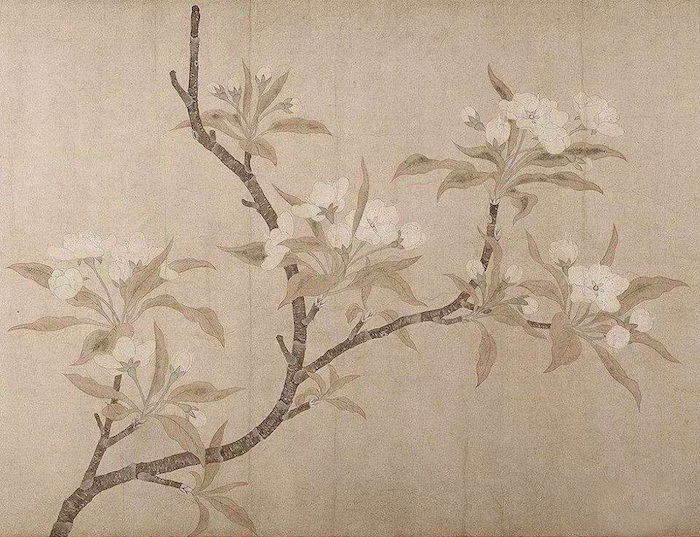 元 钱选《梨花图卷》局部