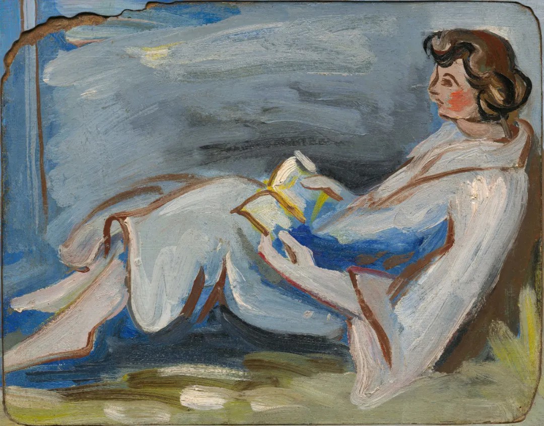 《读书的少女》 1940年 37.7×46cm 木板油彩
