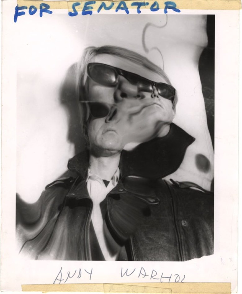 Weegee, “For Senator Andy Warhol” (c. 1965), photograph
