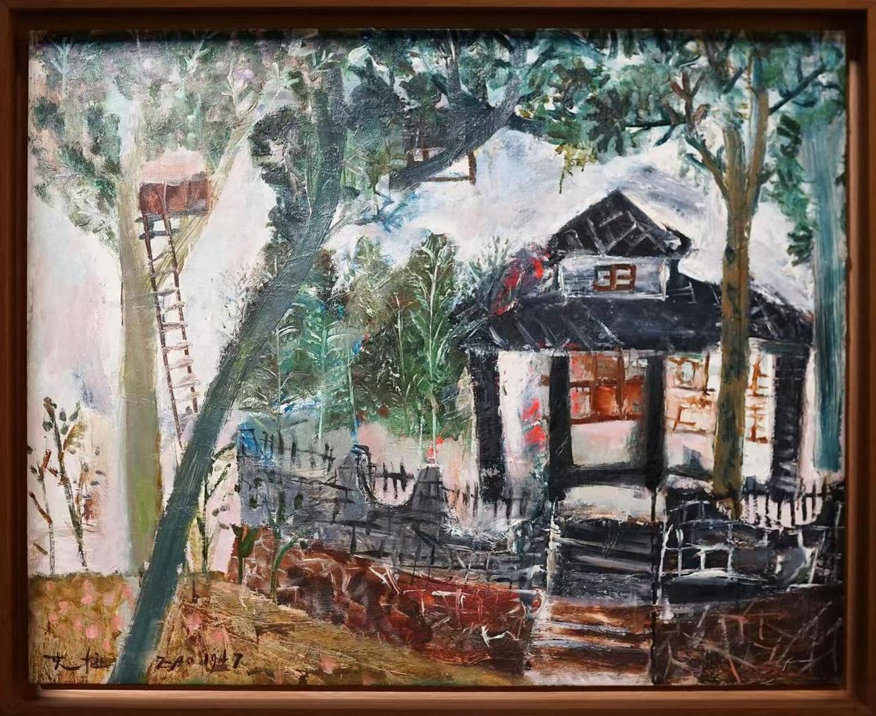 我在杭州的家|布面油画|私人收藏| 1947,65x 80.7cm All works by Zao Wou-Ki:ⓒZao Wou-Ki-ProLitteris,Zurich.