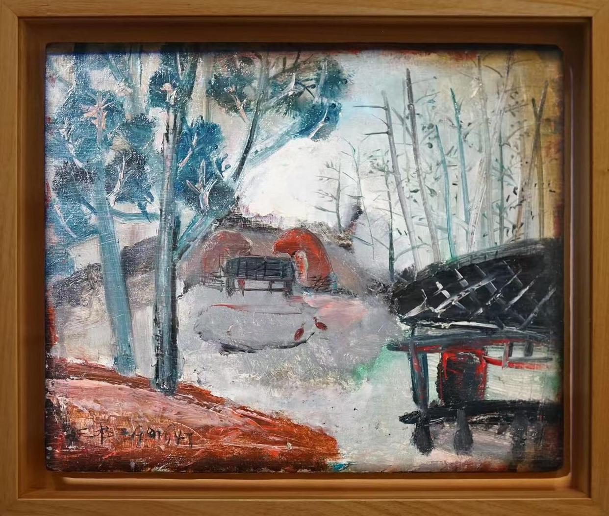 无题(寺庙和坟墓)|布面油画|私人收藏|1947,45.5x55cm All works by Zao Wou-Ki:ⓒZao Wou-Ki-ProLitteris,Zurich.
