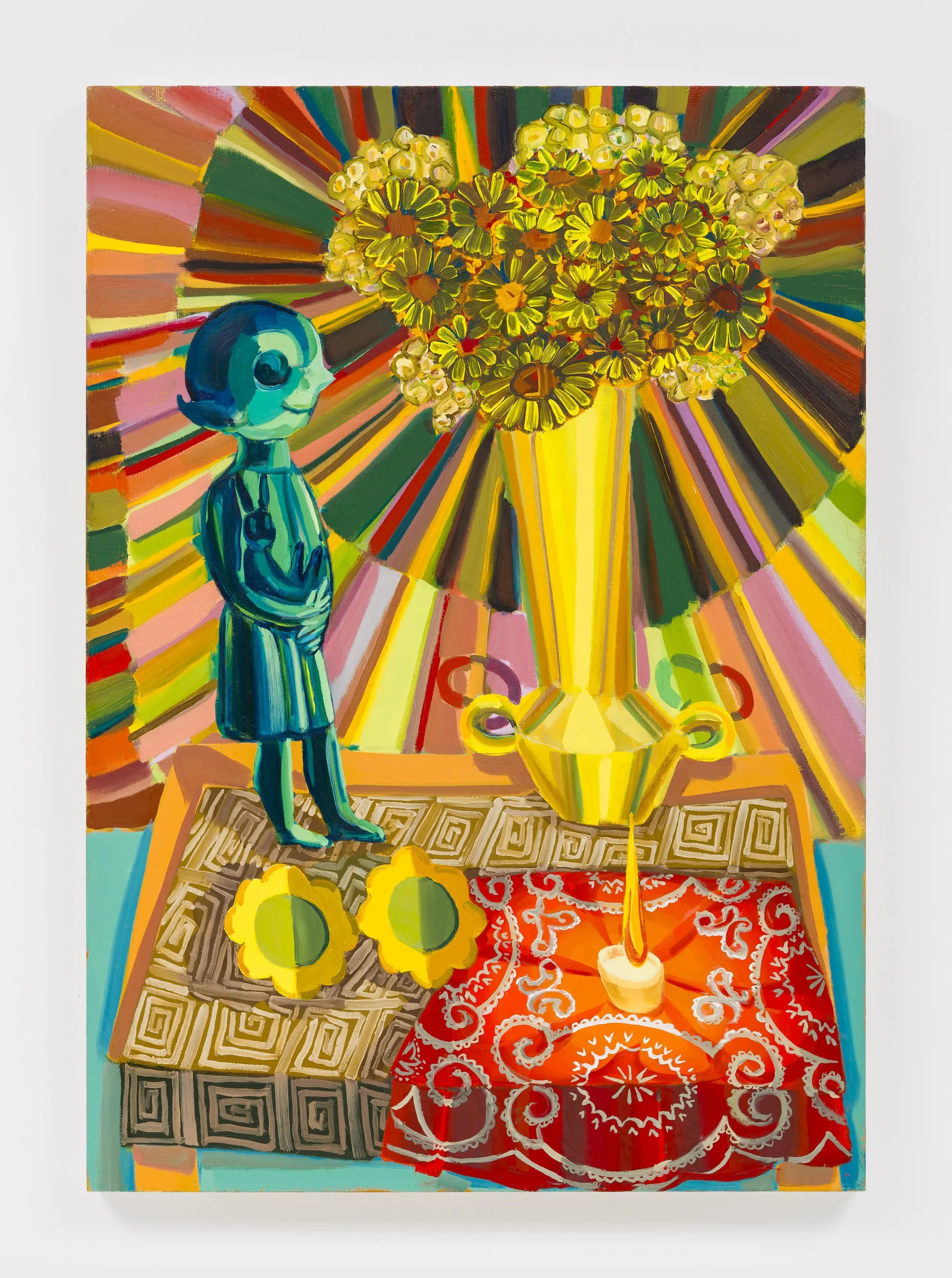 Judith Linhares，“Flame” (2024)，oil on linen