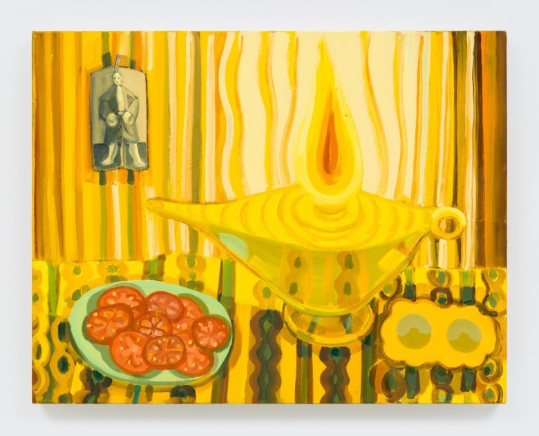 Judith Linhares，“What the Genie Knows” (2024)，oil on linen