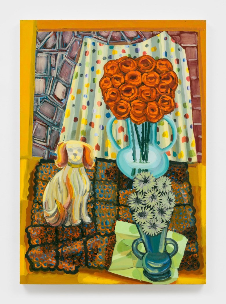 Judith Linhares，“Watch Dog” (2024)，oil on linen