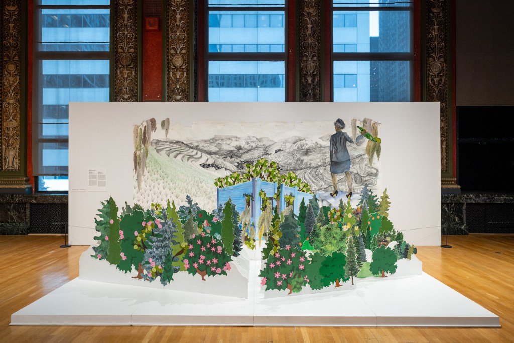 Zoë Charlton，“Permanent Change of Station” (2022) in A Movement in Every Direction: Legacies of the Great Migration at the Chicago Cultural Center (photo Patrick L. Pyszka，City of Chicago)