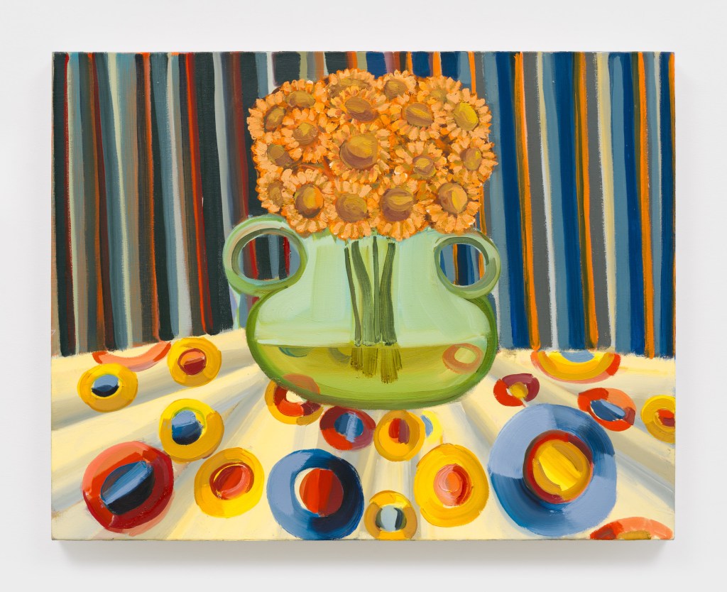 Judith Linhares, “Freya’s Flowers” (2024), oil on linen (all image courtesy Judith Linhares and P·P·O·W, New York, © Judith Linhares. Photos Ian Edquist)