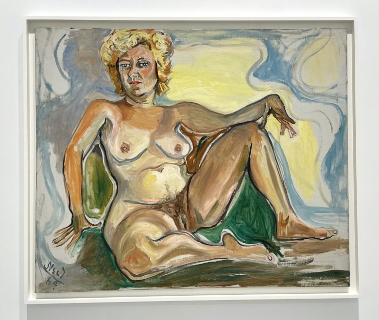 Alice Neel, “Ruth Nude” (1964), oil on canvas (photo Natalie Haddad/Hyperallergic)