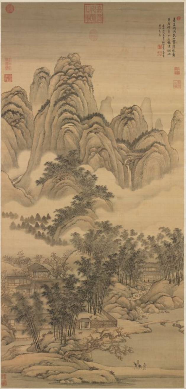 清 王翬 《潇湘听雨图》　轴