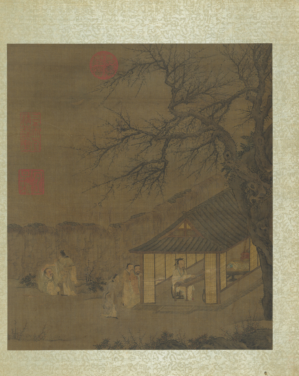 明 无款 《月屋听琴》　册